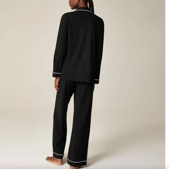 J. Crew Dreamy Cotton-Blend Pajama Top and Pant Set, Size XXL, Black White, NWT - Picture 11 of 12